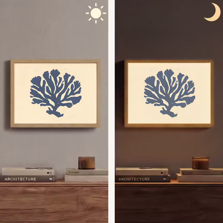 Lightbox - Wandlamp - Blauw koraal - Vertakkingen - Beige — 6
