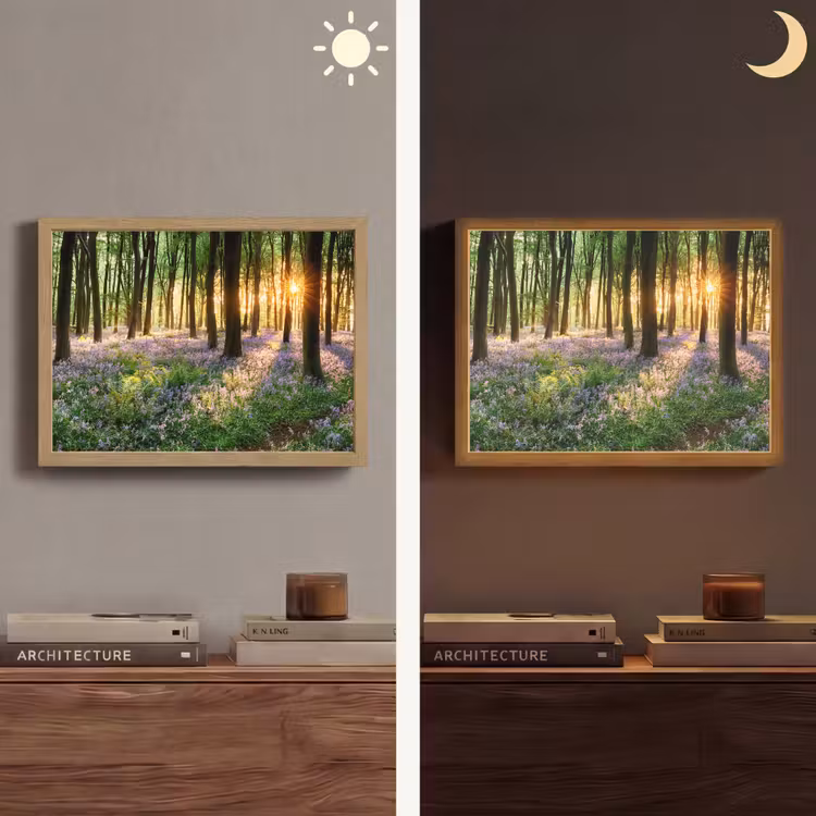 Lightbox - Wandlamp - Bos - Bloemen - Lavendel - Zon - Paars - Natuur — 6