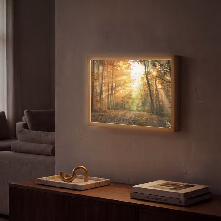Lightbox - Wandlamp - Bos - Herfst - Zon - Landschap - Natuur - Bomen - Bladeren — 2