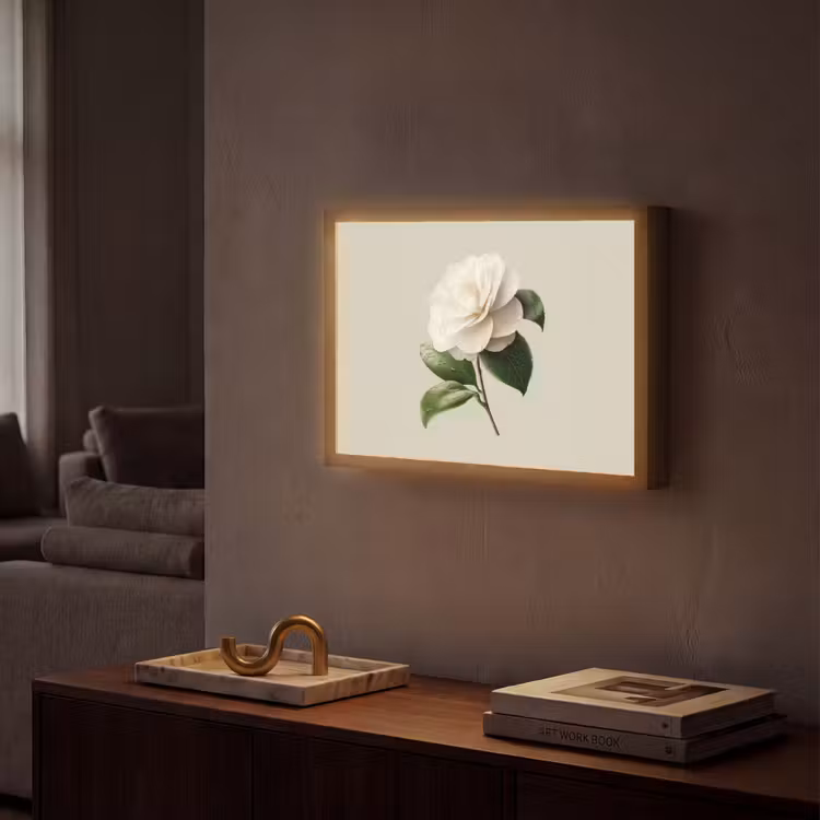 Lightbox - Wandlamp - Cameliabloem - Wit - Groen — 2