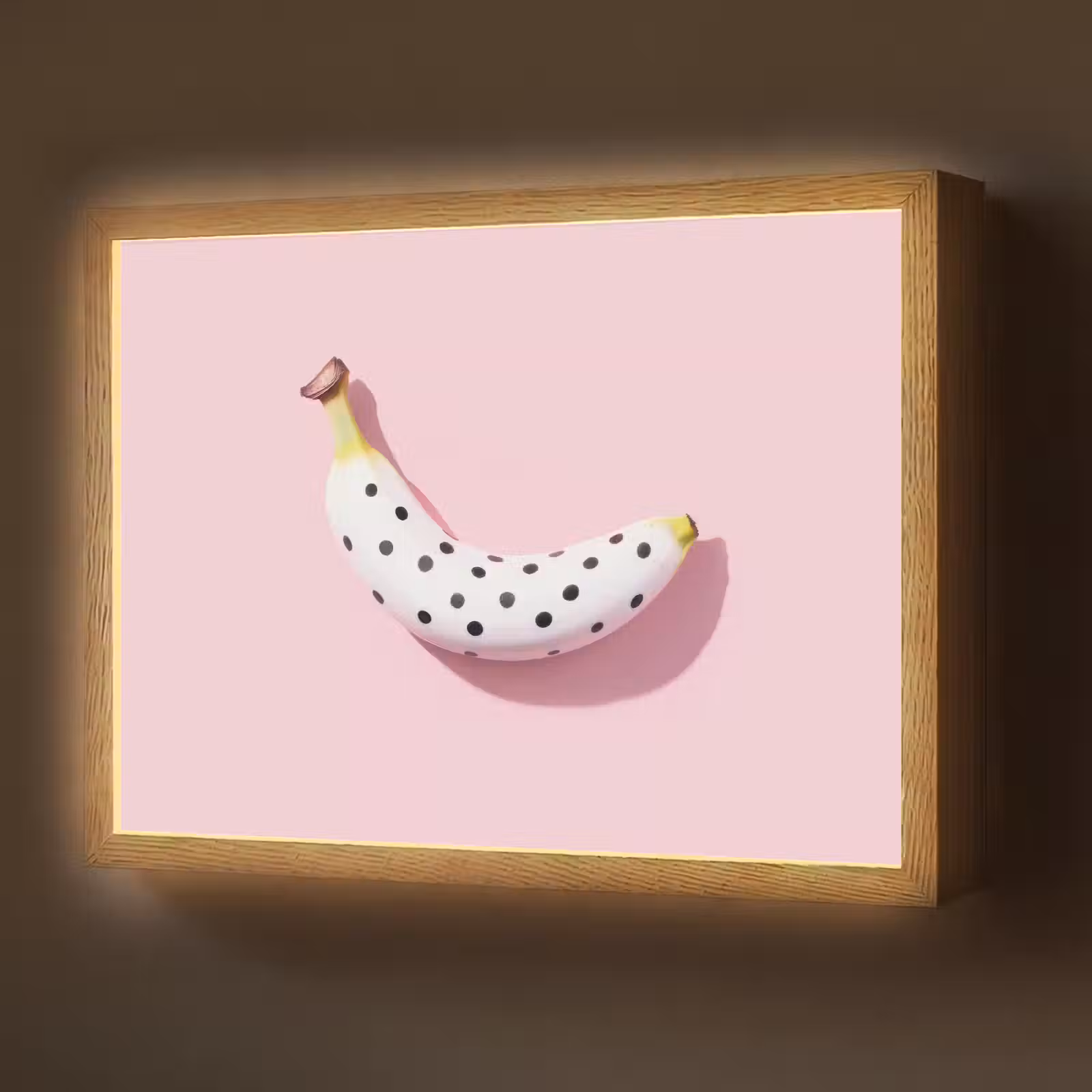 Lightbox - Wandlamp - Banaan - Stippen - roze — 1