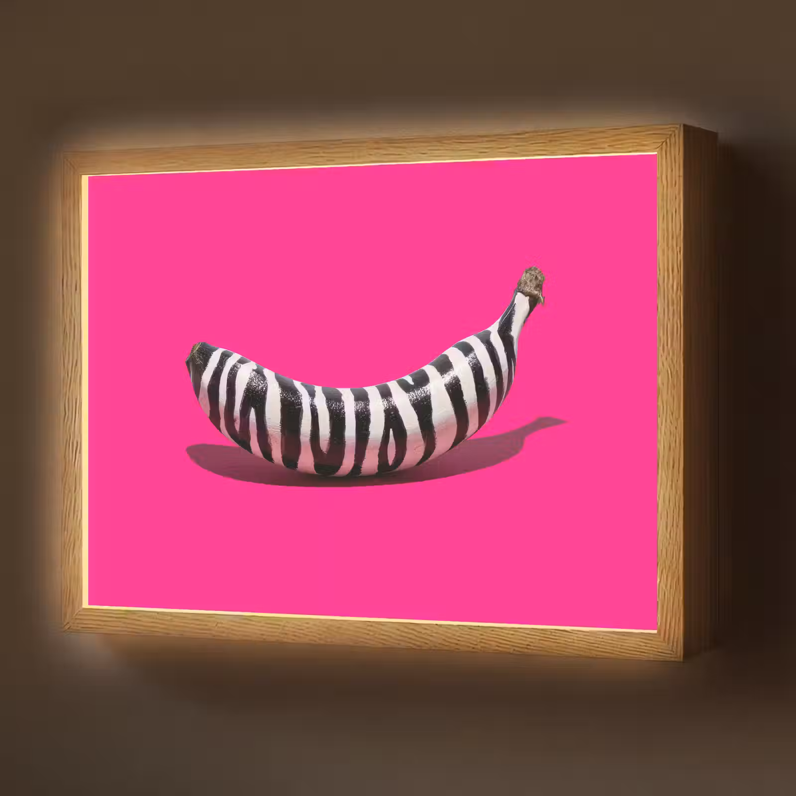 Lightbox - Wandlamp - Banaan - Zebraprint - Roze — 1