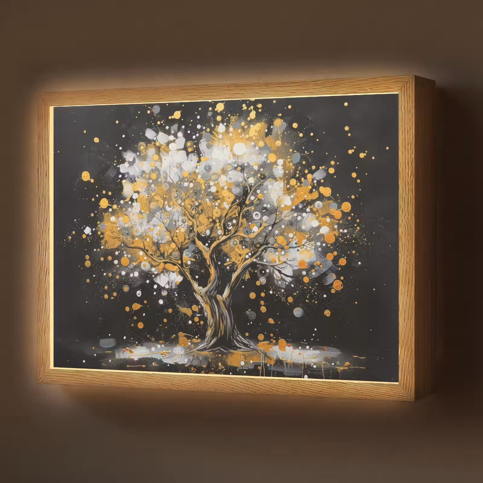 Lightbox - Wandlamp - Boom - Zwart - Goud - Wit - Modern — 1