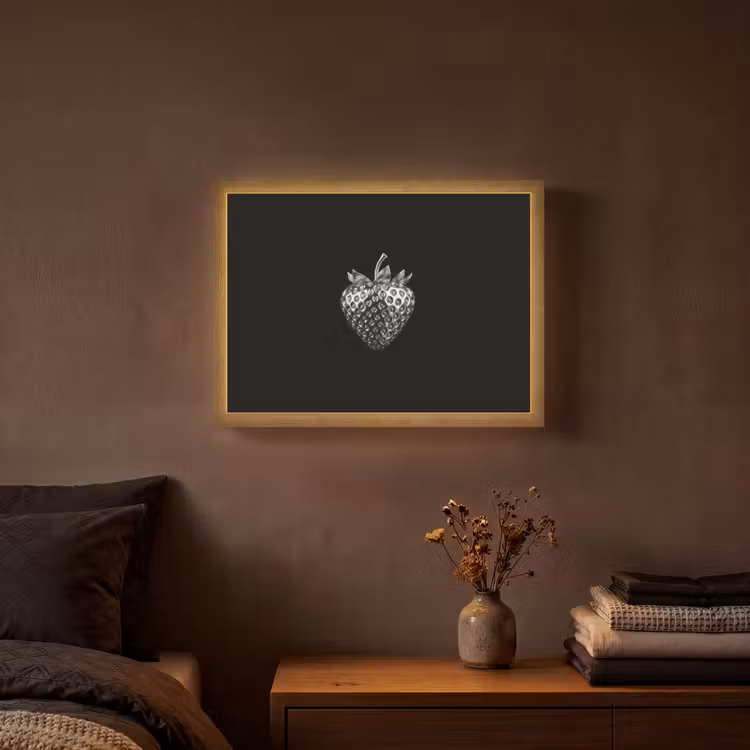 Lightbox - Wandlamp - Aardbei - Zaadstructuur - Realistisch — 3