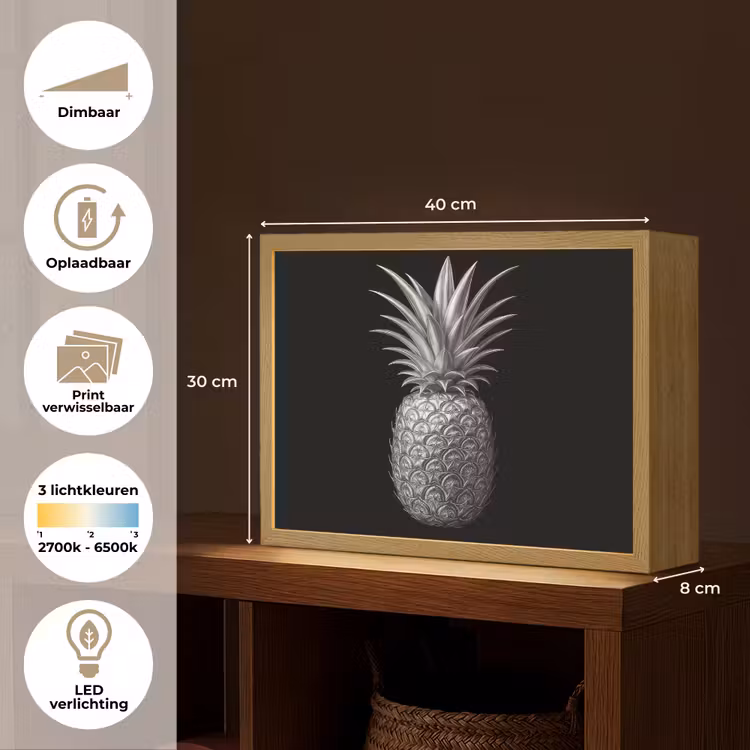Lightbox - Wandlamp - Ananas - Gedetailleerd - Bladeren — 10