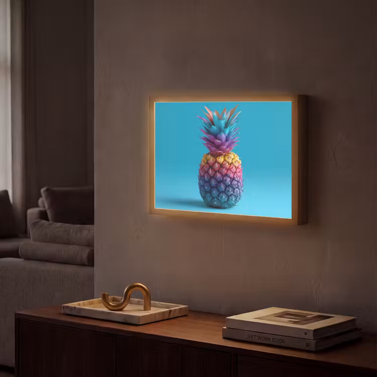 Lightbox - Wandlamp - Ananas - Regenboog - Blauw - Popart — 2