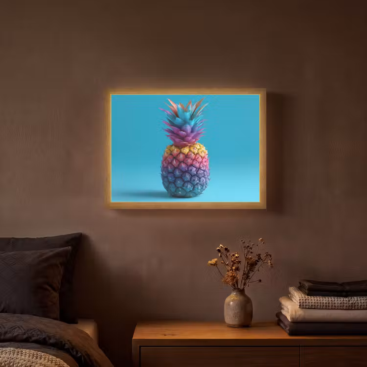 Lightbox - Wandlamp - Ananas - Regenboog - Blauw - Popart — 3