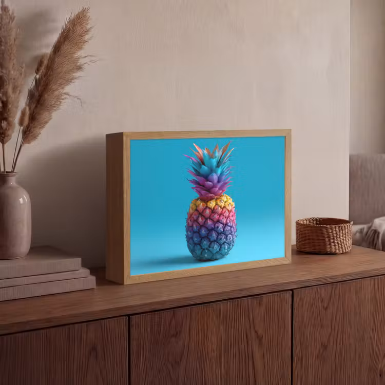 Lightbox - Wandlamp - Ananas - Regenboog - Blauw - Popart — 4