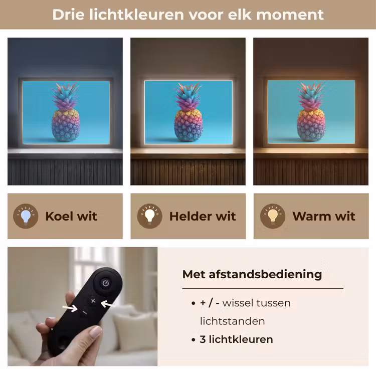 Lightbox - Wandlamp - Ananas - Regenboog - Blauw - Popart — 8