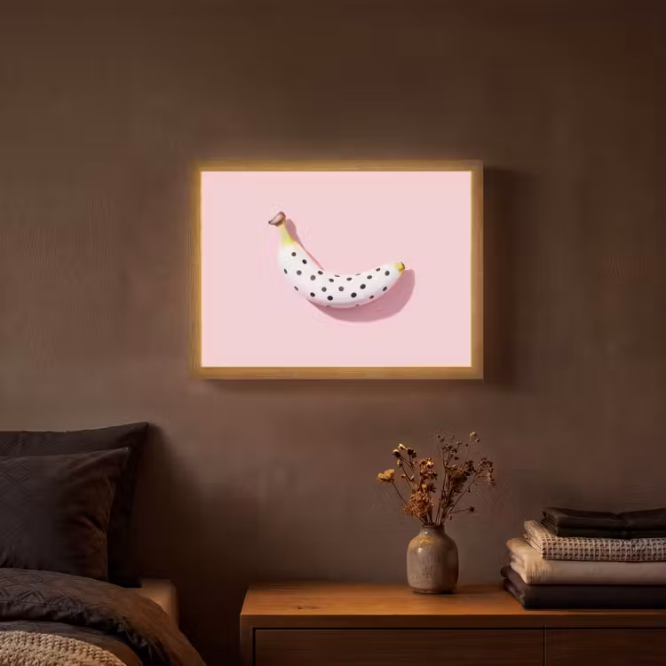 Lightbox - Wandlamp - Banaan - Stippen - roze — 3