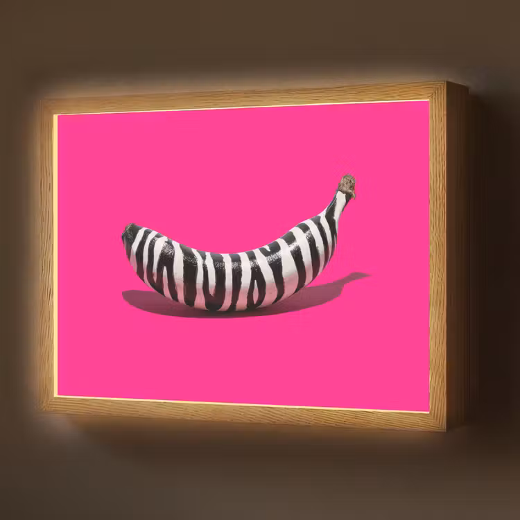 Lightbox - Wandlamp - Banaan - Zebraprint - Roze — 1