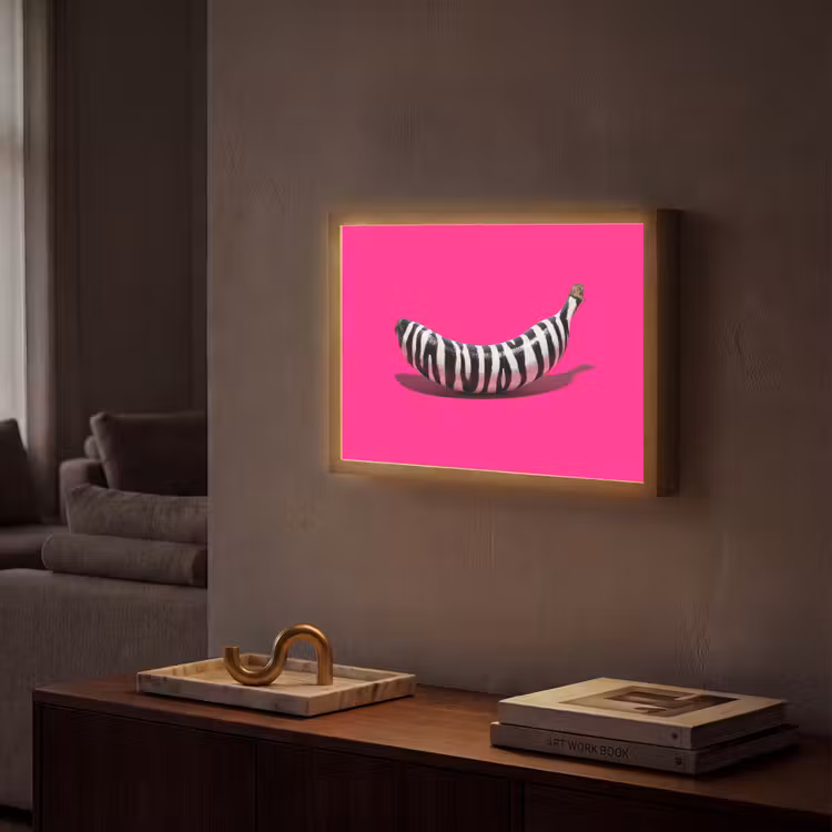 Lightbox - Wandlamp - Banaan - Zebraprint - Roze — 2