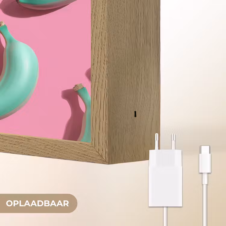 Lightbox - Wandlamp - Bananen - Patroon - Blauw - Roze — 7