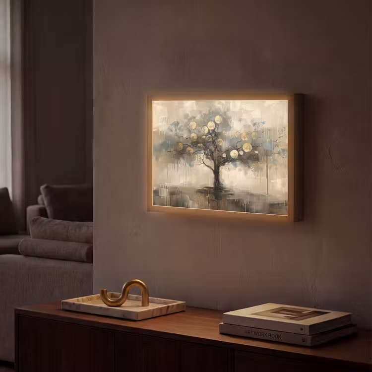 Lightbox - Wandlamp - Beige - Abstract - Boom - Goud — 2