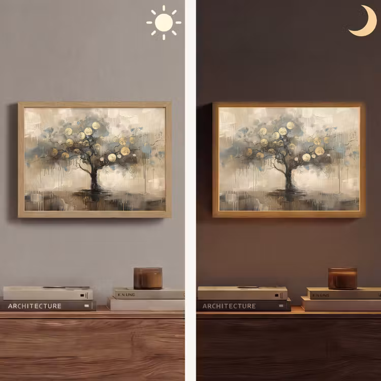 Lightbox - Wandlamp - Beige - Abstract - Boom - Goud — 6