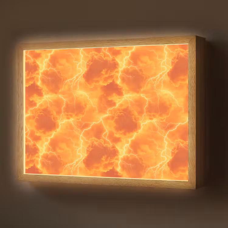 Lightbox - Wandlamp - Bliksem - Storm - Oranje — 1