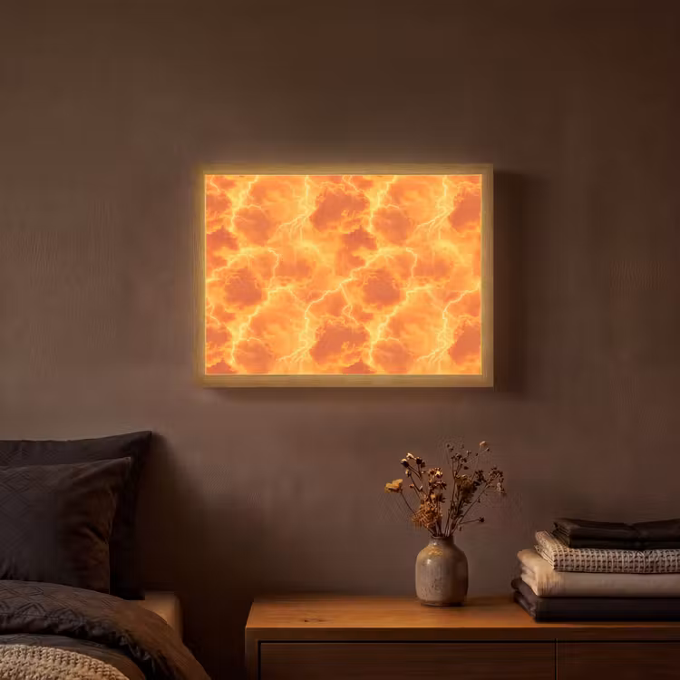 Lightbox - Wandlamp - Bliksem - Storm - Oranje — 3