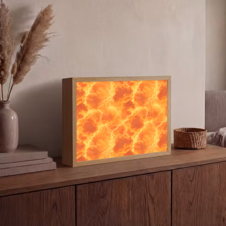 Lightbox - Wandlamp - Bliksem - Storm - Oranje — 4
