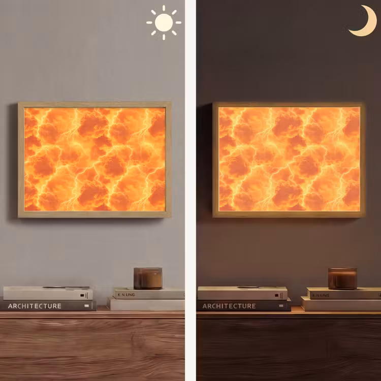 Lightbox - Wandlamp - Bliksem - Storm - Oranje — 6