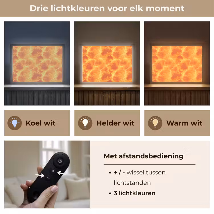 Lightbox - Wandlamp - Bliksem - Storm - Oranje — 8