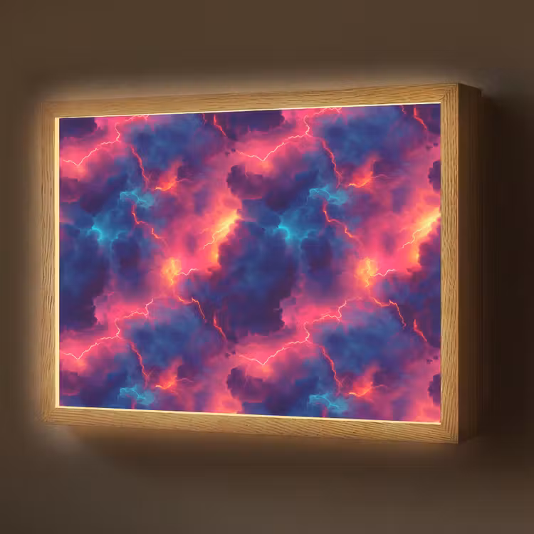 Lightbox - Wandlamp - Bliksem - Wolken - Kleurenrijk — 1