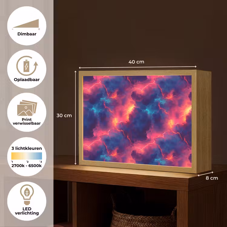Lightbox - Wandlamp - Bliksem - Wolken - Kleurenrijk — 10