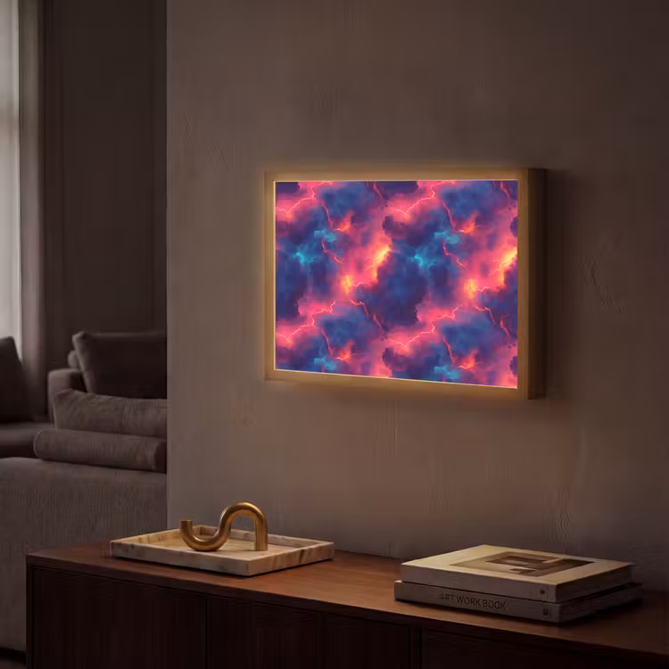 Lightbox - Wandlamp - Bliksem - Wolken - Kleurenrijk — 2