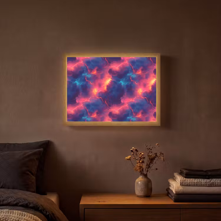 Lightbox - Wandlamp - Bliksem - Wolken - Kleurenrijk — 3