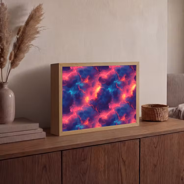 Lightbox - Wandlamp - Bliksem - Wolken - Kleurenrijk — 4