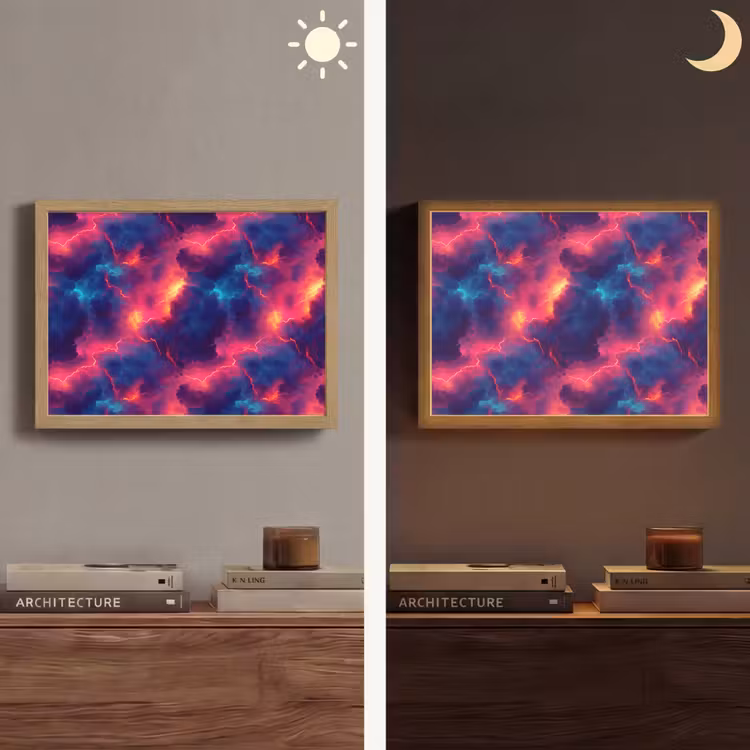 Lightbox - Wandlamp - Bliksem - Wolken - Kleurenrijk — 6