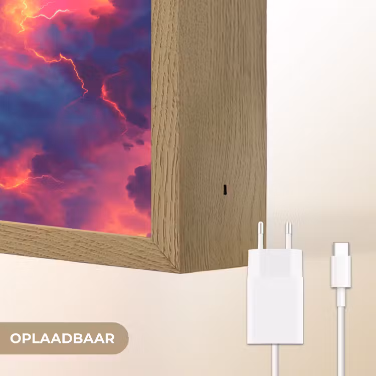 Lightbox - Wandlamp - Bliksem - Wolken - Kleurenrijk — 7