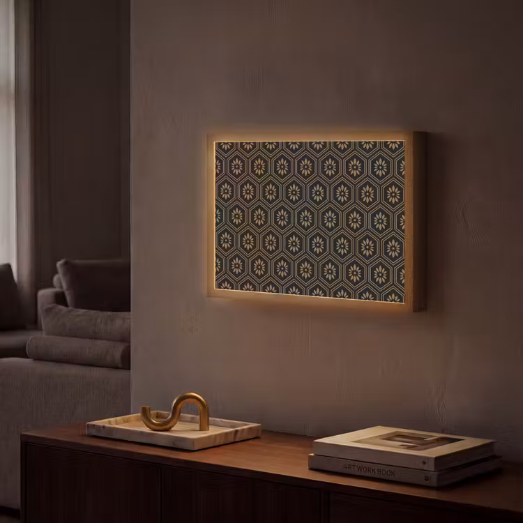Lightbox - Wandlamp - Bloemen - Goud - Hexagon — 2
