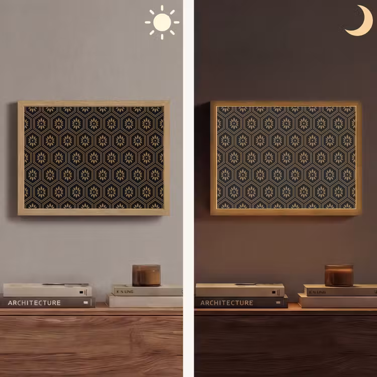 Lightbox - Wandlamp - Bloemen - Goud - Hexagon — 6
