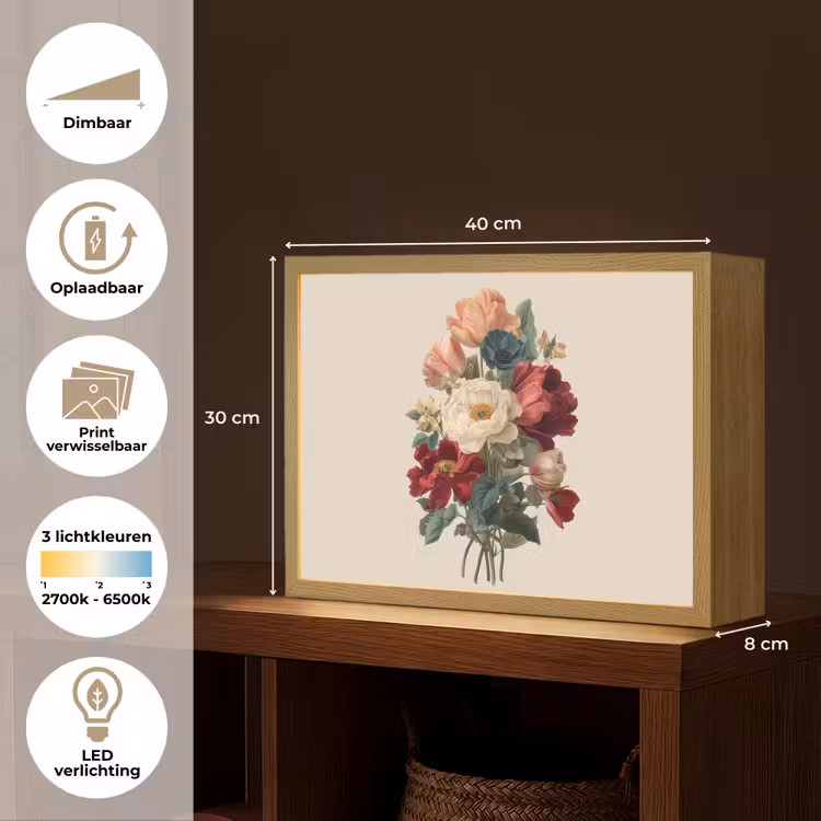 Lightbox - Wandlamp - Boeket - Warme tinten - Elegant — 10