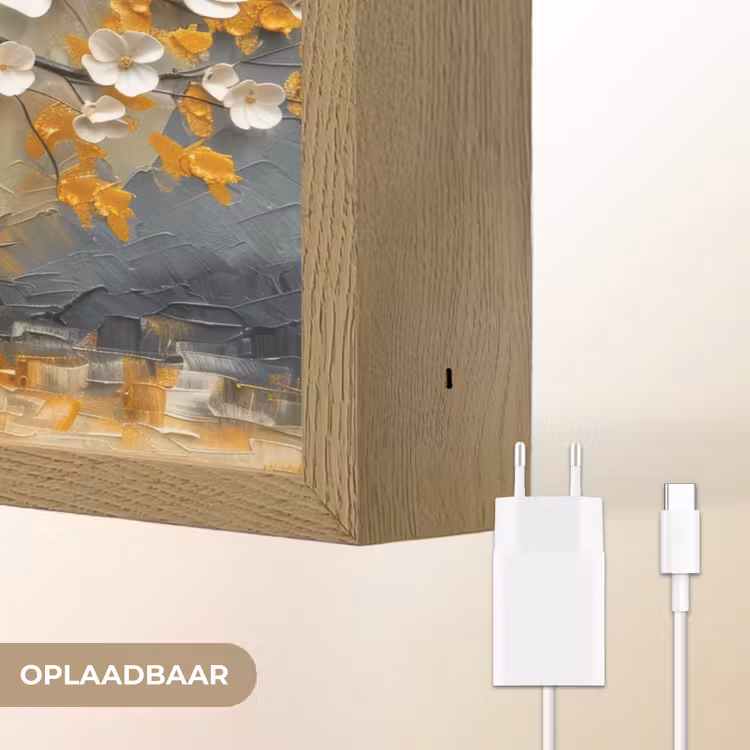 Lightbox - Wandlamp - Boom - Bloemen - Goud - Beige — 7
