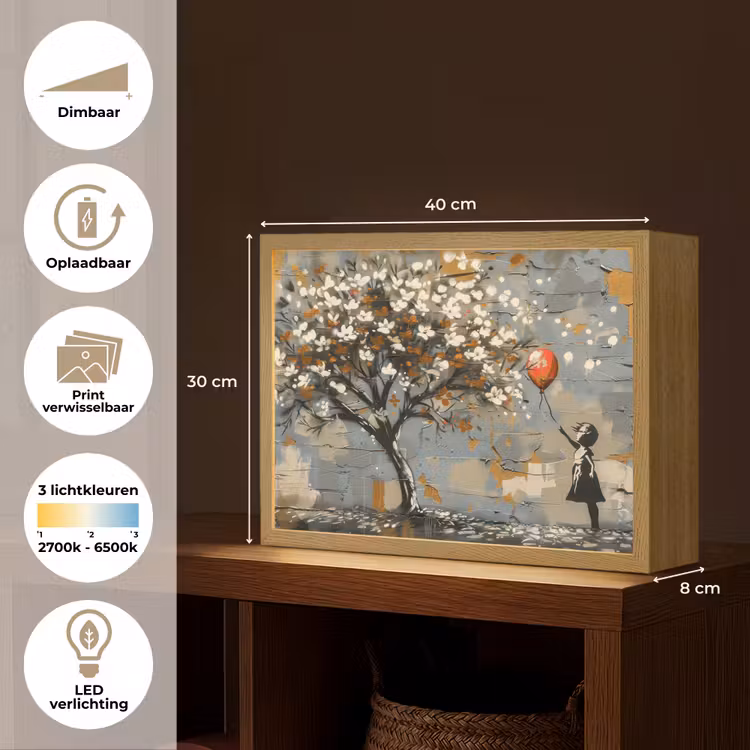 Lightbox - Wandlamp - Boom - Graffiti - Banksy Style - Balloon Girl — 10