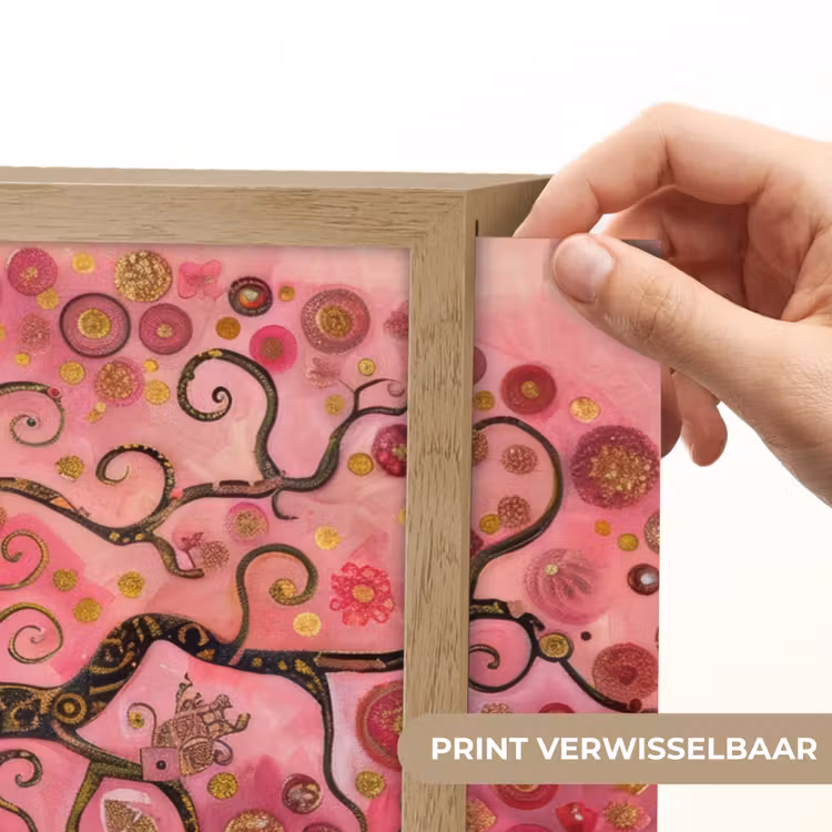 Lightbox - Wandlamp - Boom - Levensboom - Roze - Goud — 5