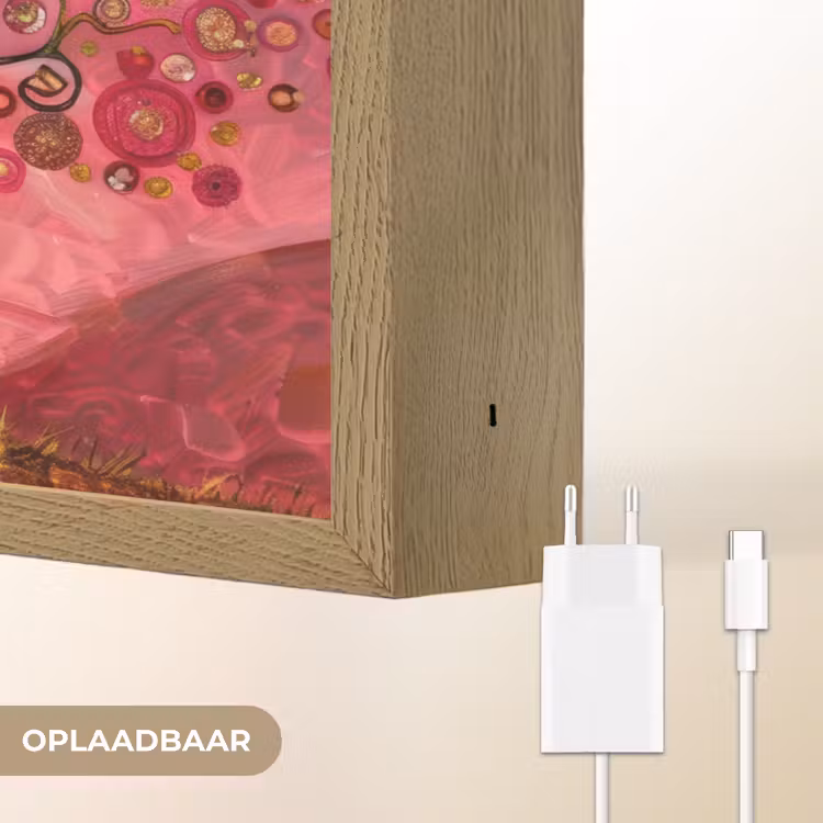 Lightbox - Wandlamp - Boom - Levensboom - Roze - Goud — 7