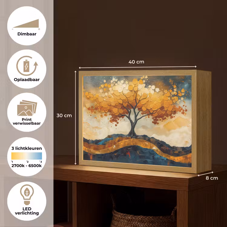 Lightbox - Wandlamp - Boom - Natuur - Goud - Modern — 10