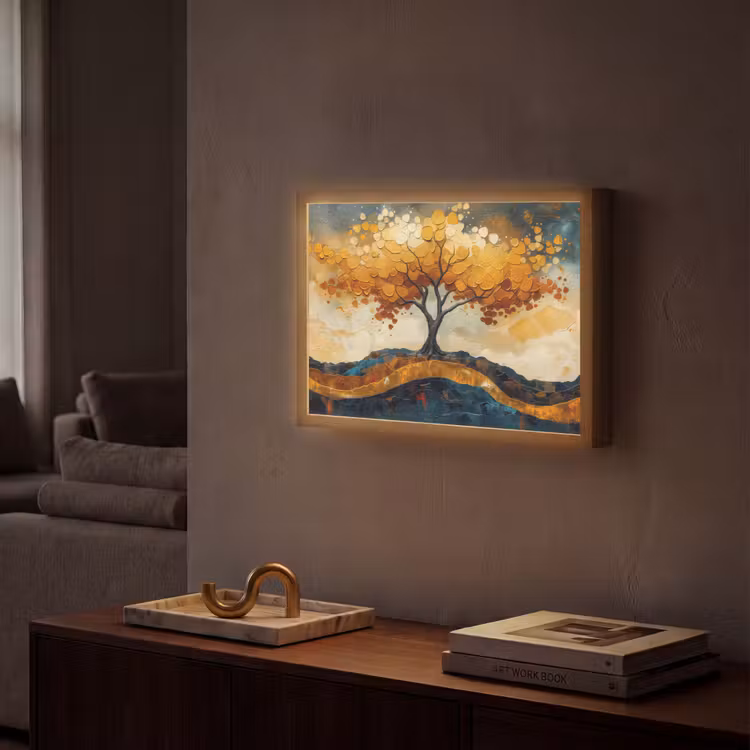 Lightbox - Wandlamp - Boom - Natuur - Goud - Modern — 2