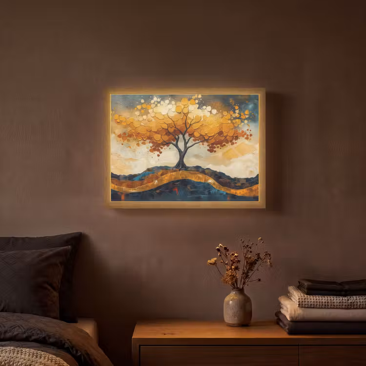 Lightbox - Wandlamp - Boom - Natuur - Goud - Modern — 3