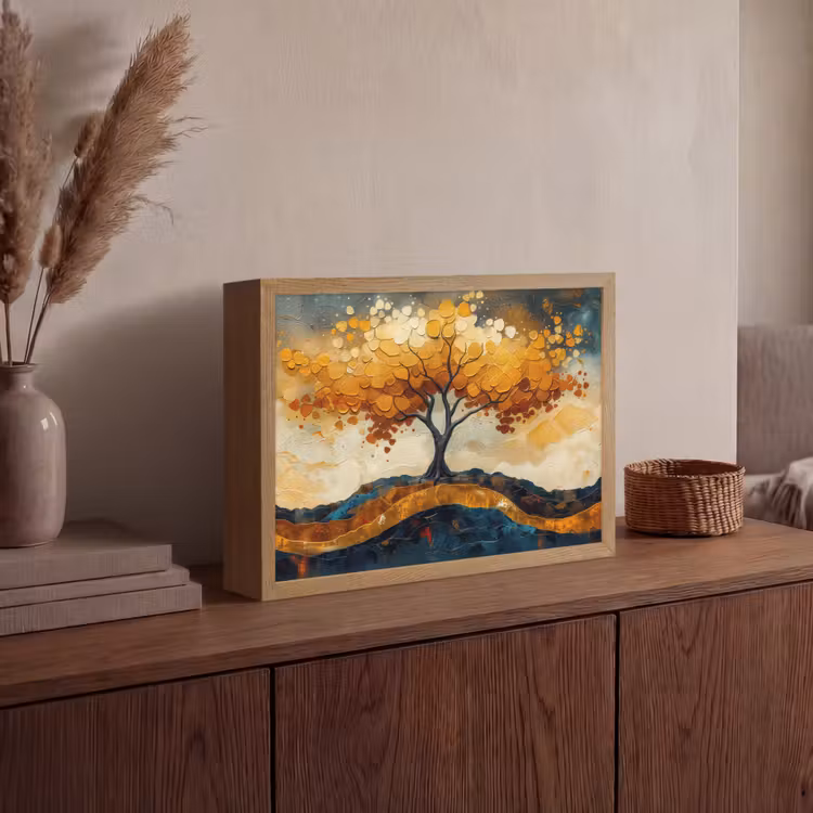 Lightbox - Wandlamp - Boom - Natuur - Goud - Modern — 4