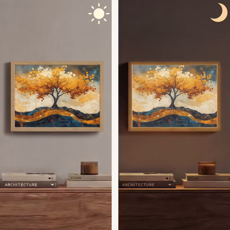Lightbox - Wandlamp - Boom - Natuur - Goud - Modern — 6