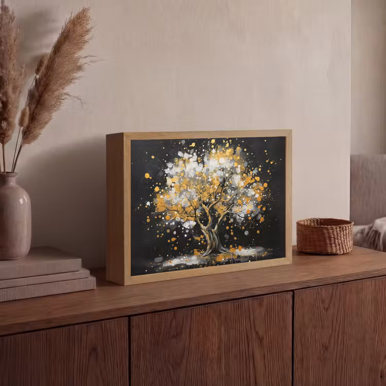 Lightbox - Wandlamp - Boom - Zwart - Goud - Wit - Modern — 4