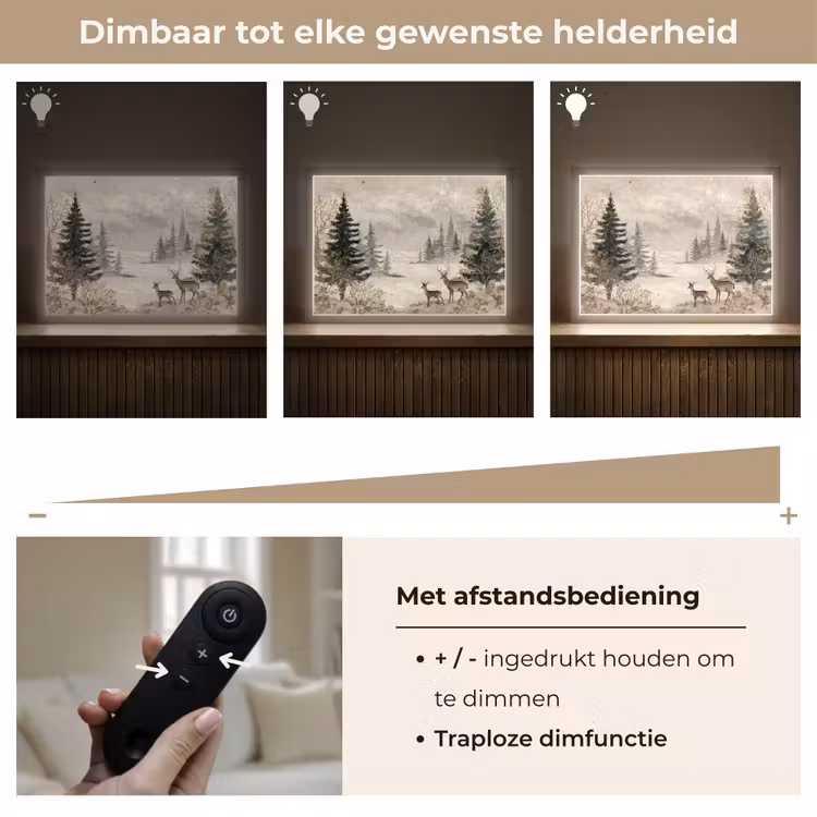 Lightbox - Wandlamp - Bos - Herten - Winter - Sneeuw — 9