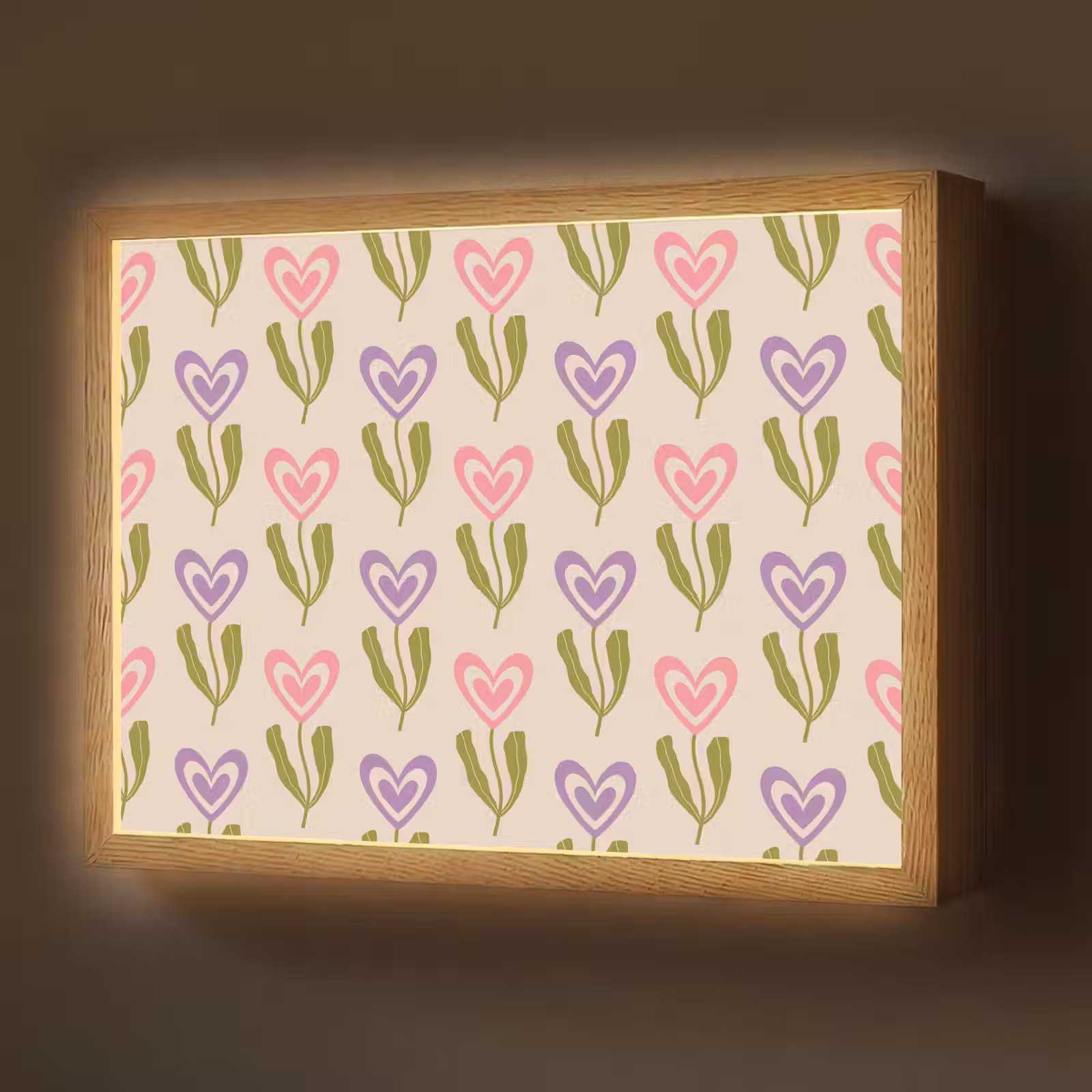Lightbox - Wandlamp - Bloemen - Hartjes - Patroon — 1
