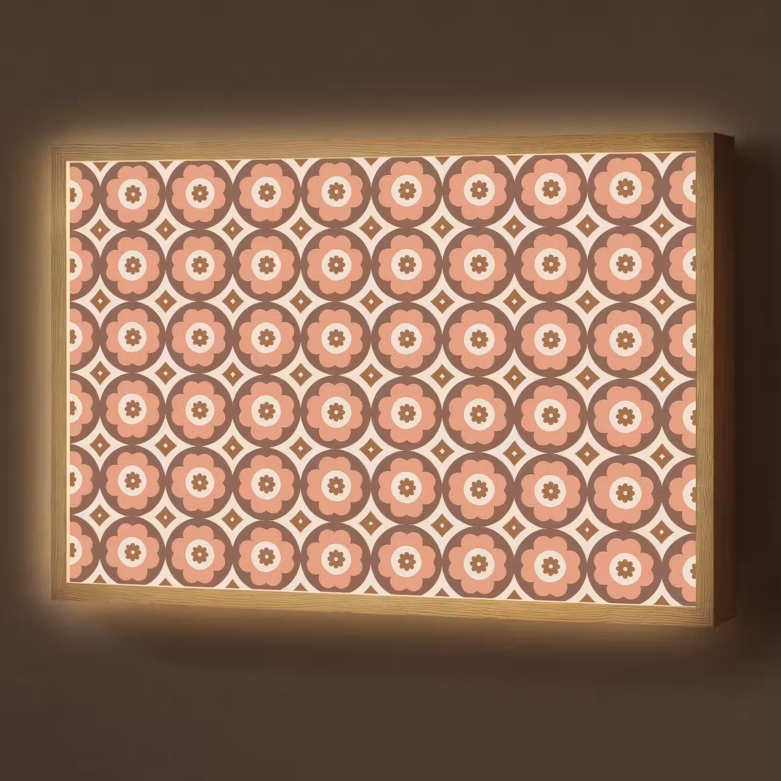 Lightbox - Wandlamp - Bloemvormen - Patroon - Roze - Vintage — 1
