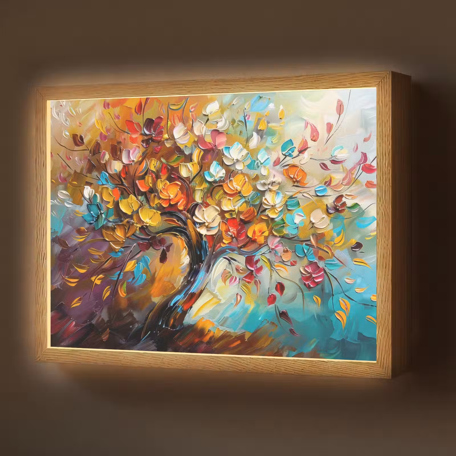 Lightbox - Wandlamp - Boom - Abstract - Kleurrijk - Bloemen — 1