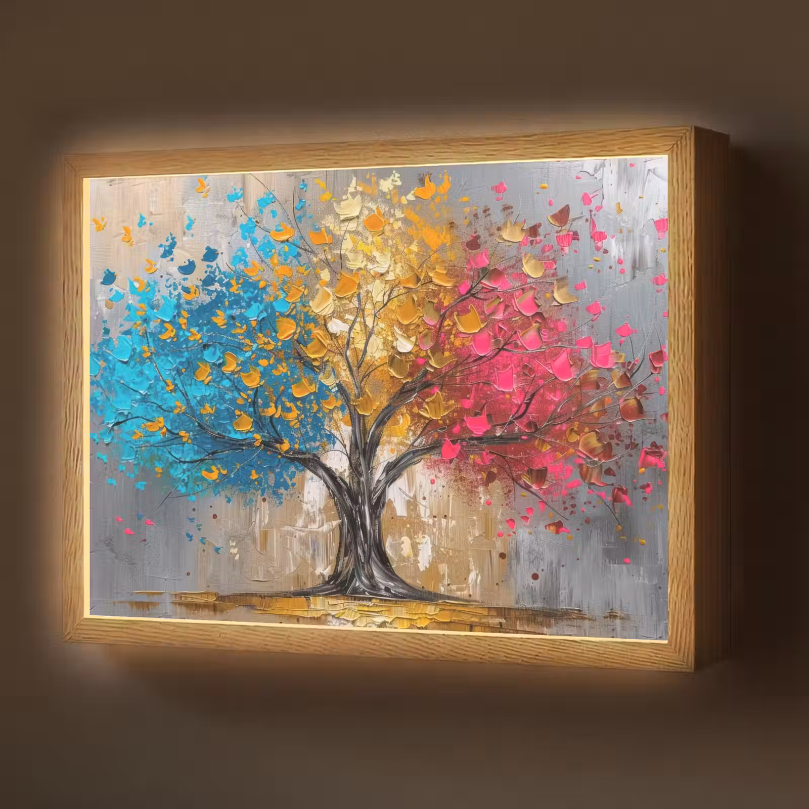 Lightbox - Wandlamp - Boom - Kleurrijk - Grijs - Modern — 1