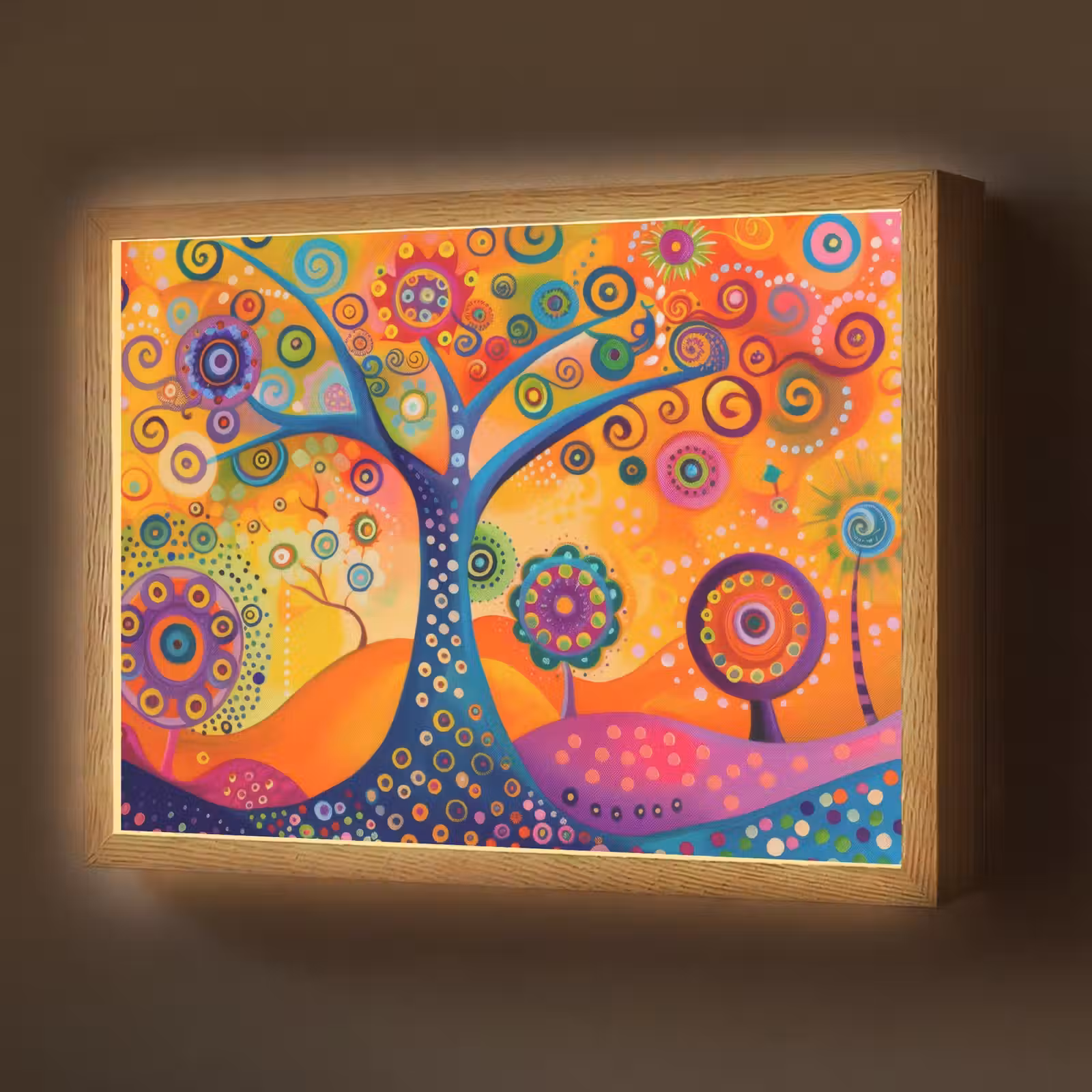 Lightbox - Wandlamp - Boom - Levensboom - Abstract - Kleurrijk — 1